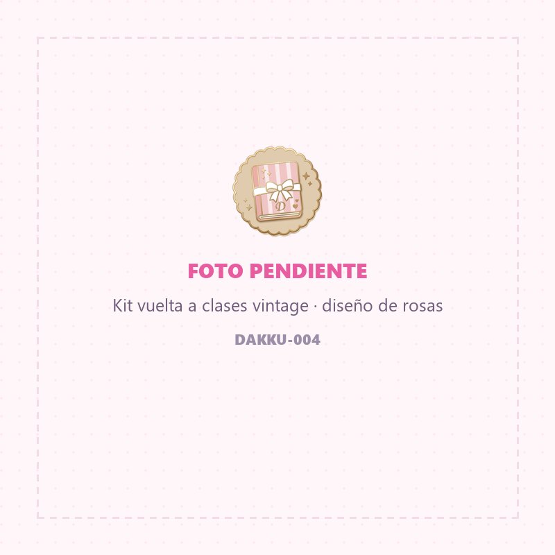 Kit vuelta a clases vintage · diseño de rosas — papelería vintage Dakku