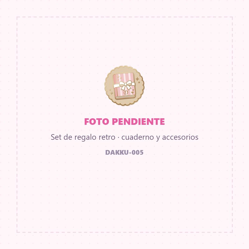 Set de regalo retro · cuaderno y accesorios — papelería vintage Dakku