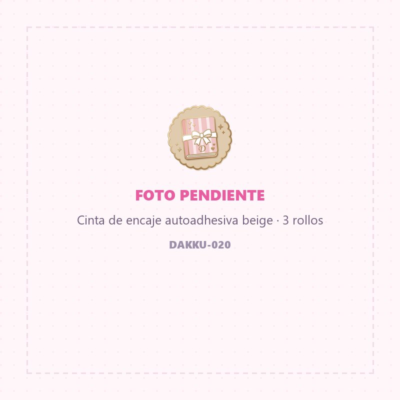 Cinta de encaje autoadhesiva beige · 3 rollos — papelería vintage Dakku